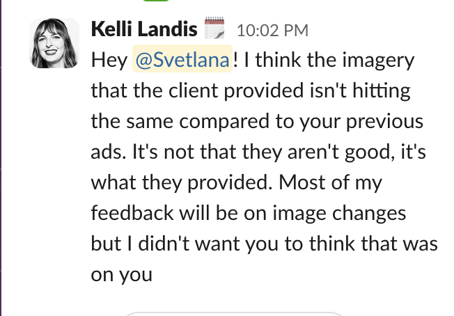 Client conversation screenshot