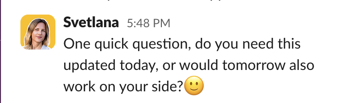 Client conversation screenshot